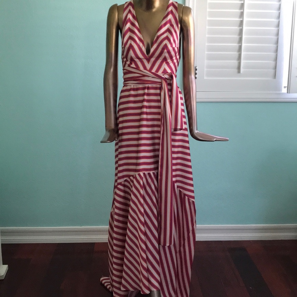 ALEXIS orange/pink/cream dress